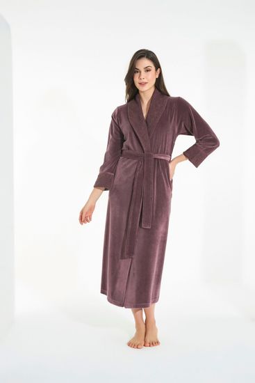 0511 Халат женский велюровый Nusa Niki Kadife с воротником