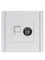 FORTE&PIANO Розетка двойная TV+RJ45 кат.6 FP237 белый IEK