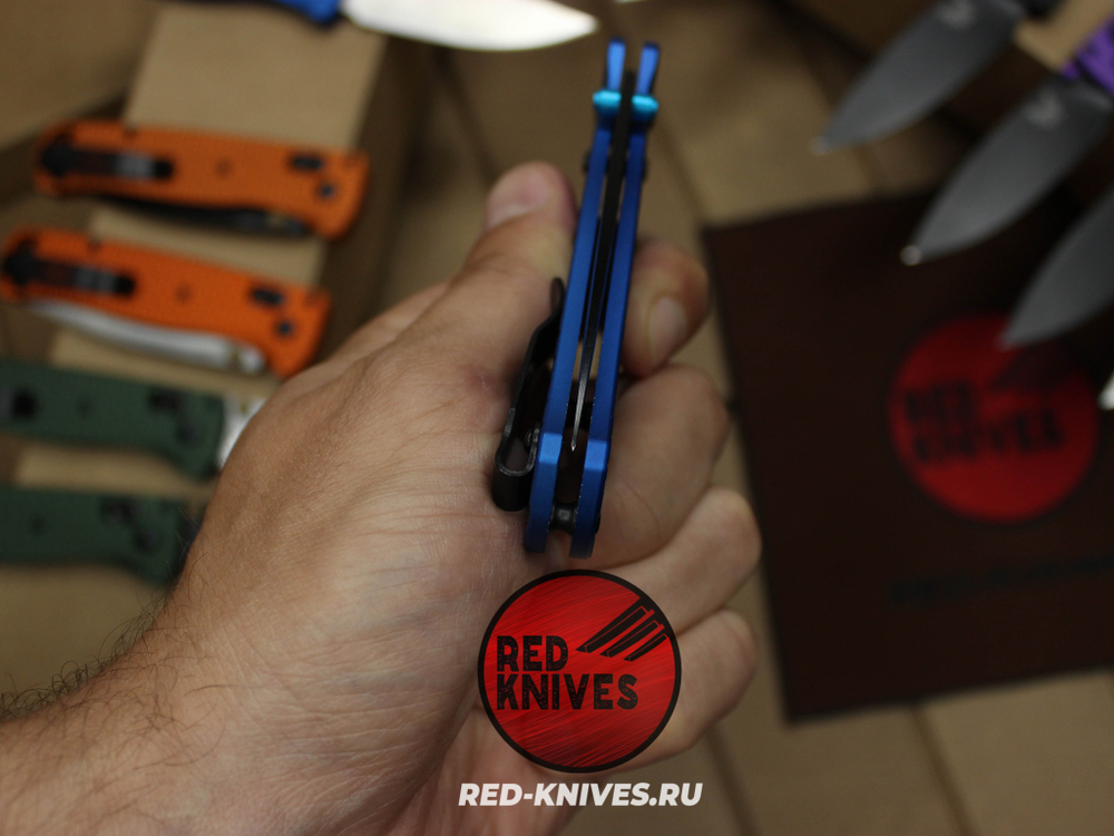 Нож Benchmade 535 Алюминий Frag A+++ - синяя рук., черный клинок RK/Н65