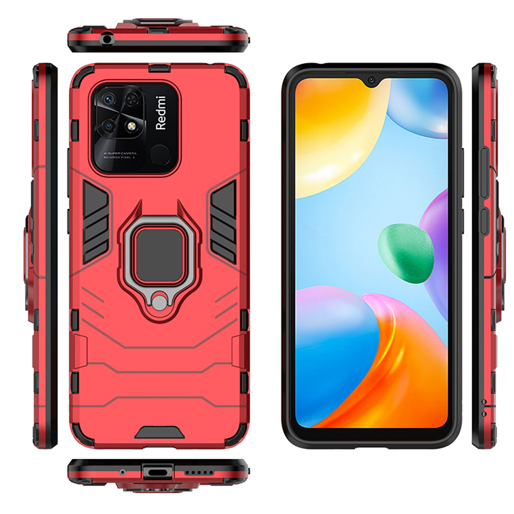 Противоударный чехол с кольцом Panther Case для Xiaomi Redmi 10C