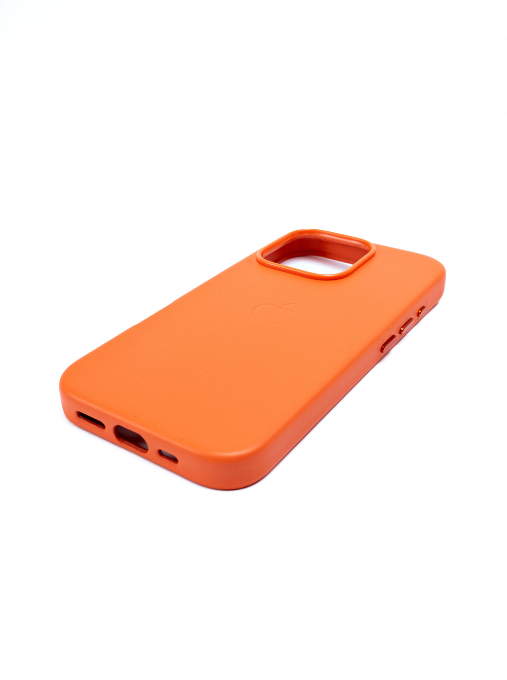 Кожаный чехол Leather Case iPhone 16 Pro Оранжевый