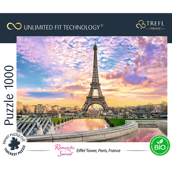 Puzzle "1000 UFT" - Eiffel Tower, Paris, France_FSC Mix 70%