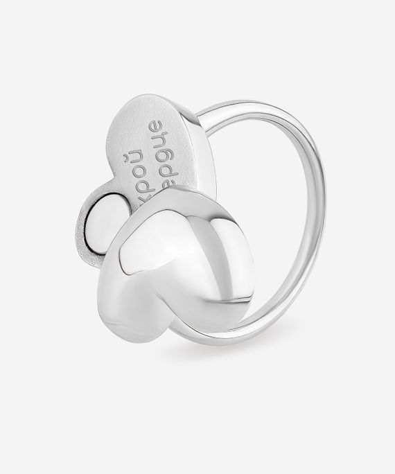 Кольцо Флип с надписью Открой сердце