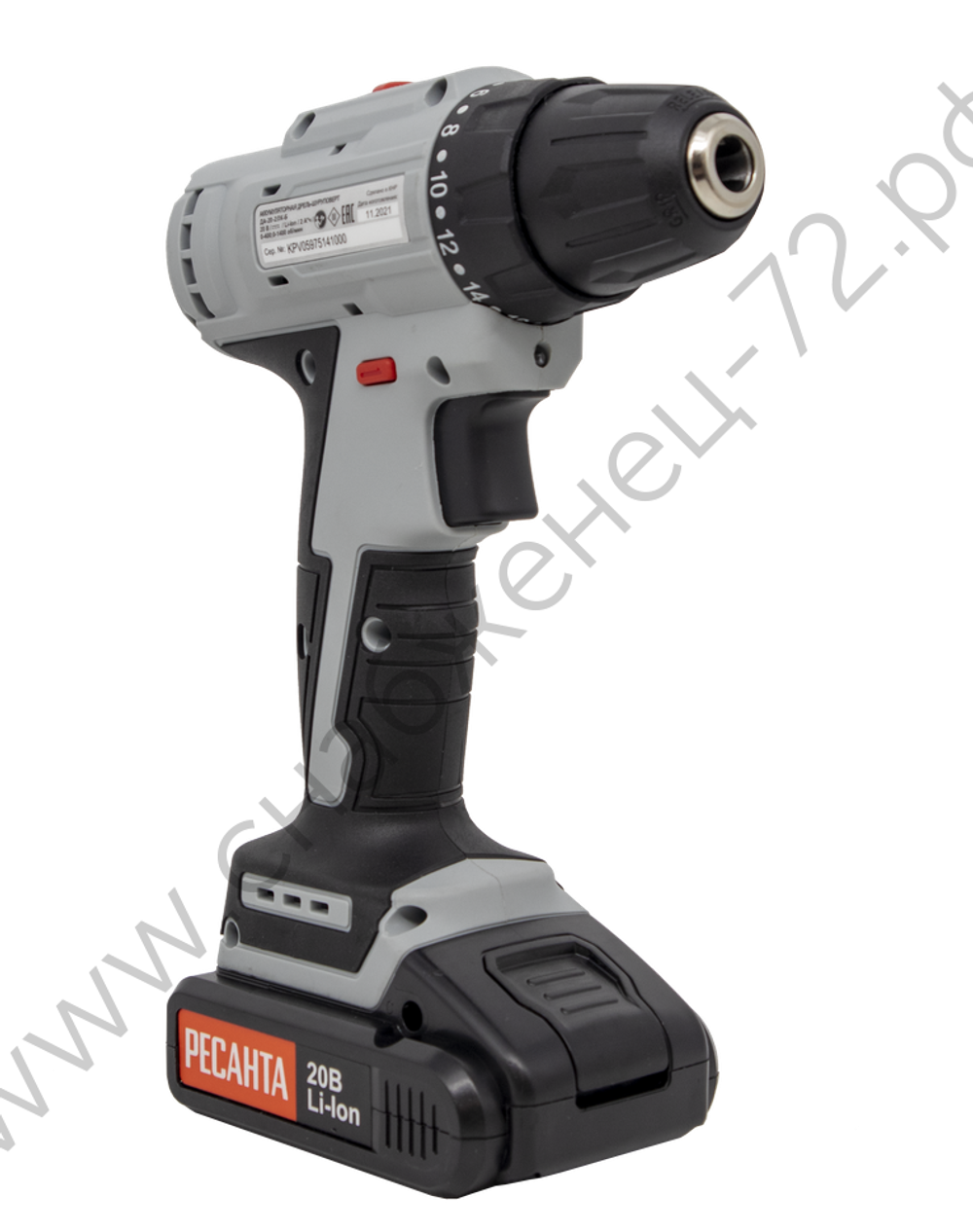 Дрель-шуруповерт аккумуляторная Ресанта ДА-20-2ЛК-Б (2,0 А/ч) (бесщеточный двигатель)