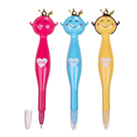 Ручка шариковая, Basir, синие чернила, серия "ПРИНЦЕССА", объемный корпус в форме принцессы, 12 шт