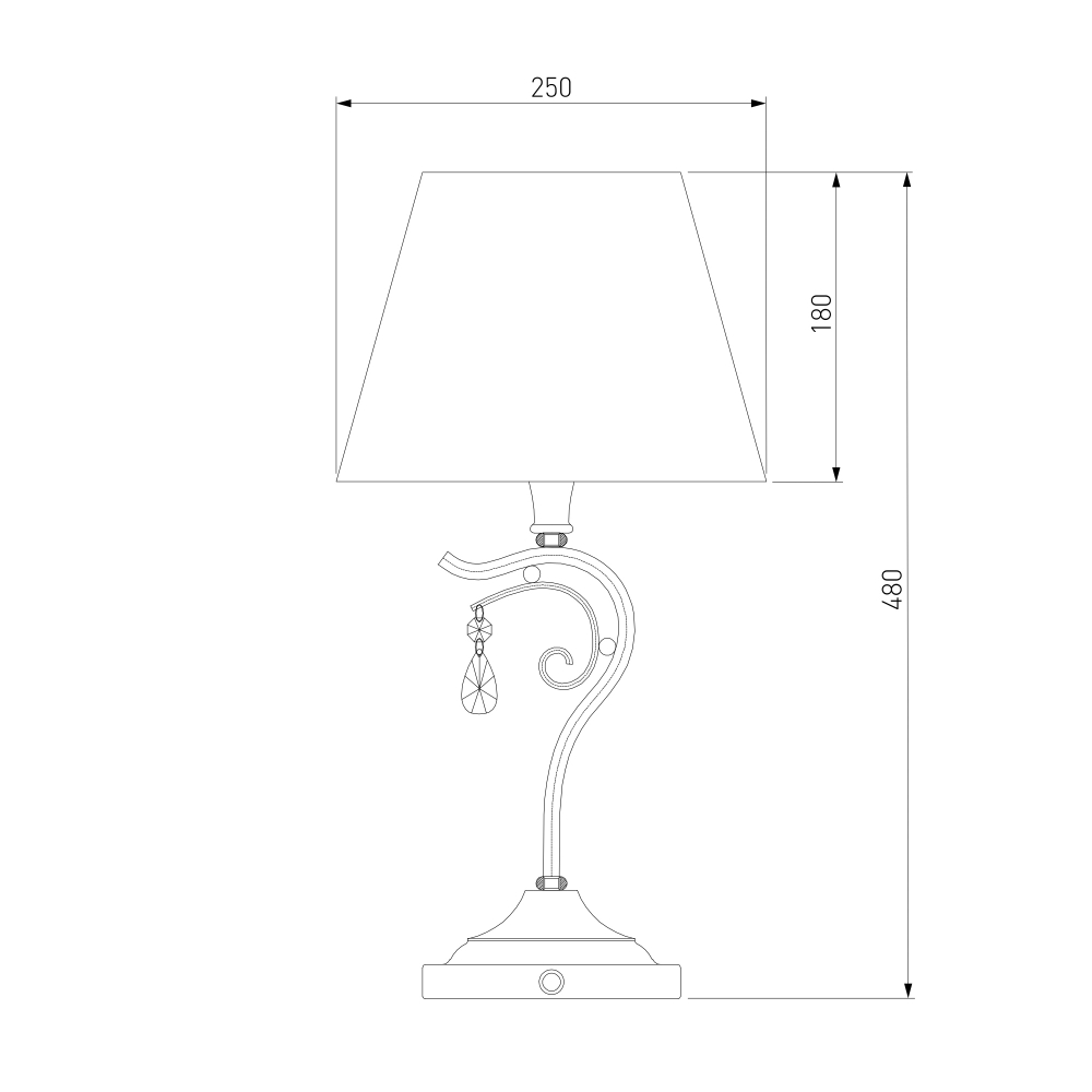Классическая настольная лампа 01022/1 серебро