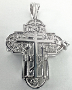 Крест-мощевик "Эстерелла", серебро, 925 проба, славянский оберег, родированный/Ф