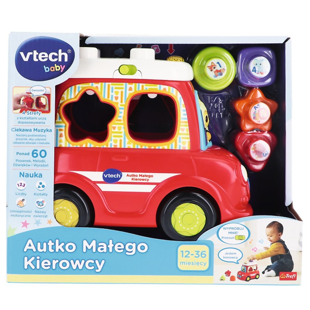 Развивающая машинка VTech 61487 Маленький водитель со светом и звуком для малышей от 12 месяцев — фото 1