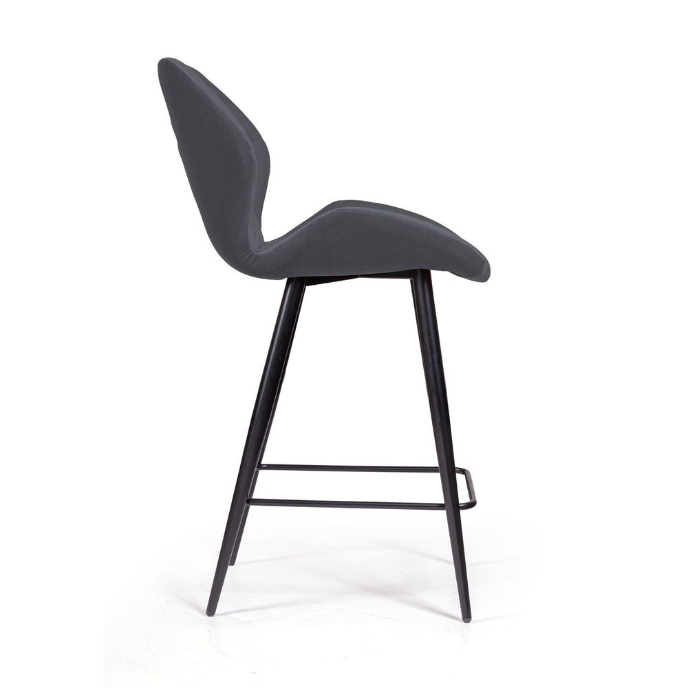 Стул полубарный Crystal, бархат серый 27