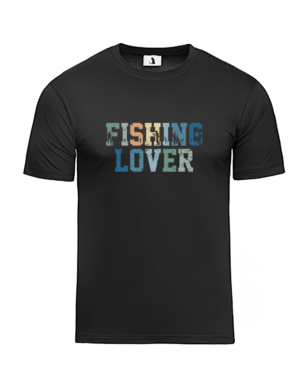 Футболка Fishing Lover классическая прямая черная