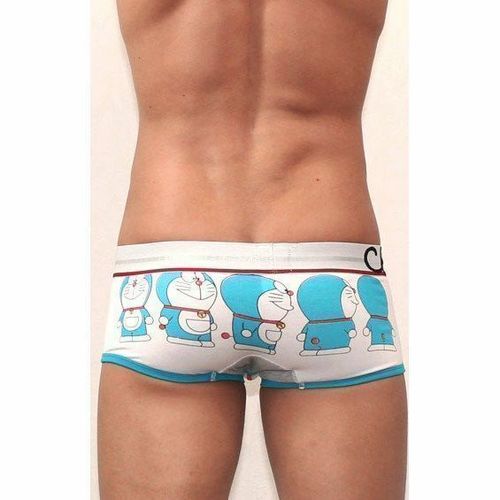 Мужские трусы хипсы белые с котом Дораемоном Croota Doraemon Hip Boxer