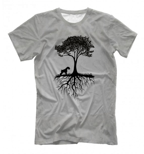 Футболка "Шнауцер у дерева"