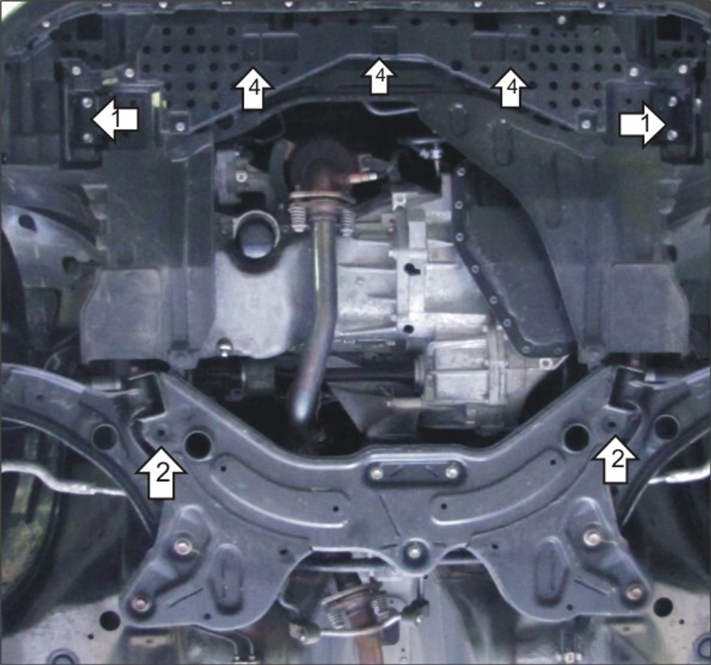 Усиленная защита Motodor картера двигателя, кпп, масляного фильтра. 2 мм, сталь. для Suzuki Swift 2010-2017 арт.02418