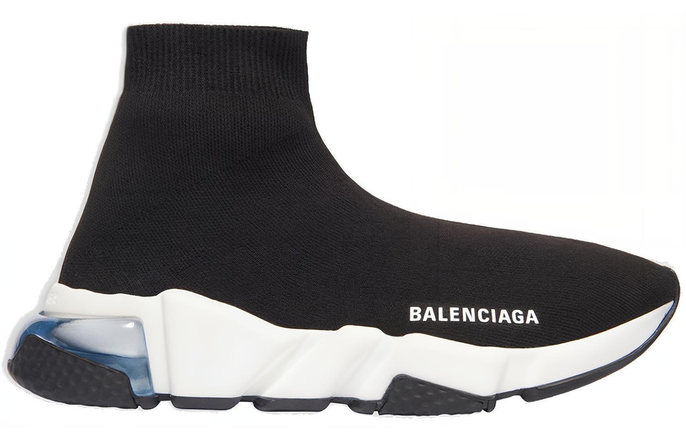 Balenciaga Balenciaga Balenciaga Speed Clear Sole high-top casual shoes women's black and white