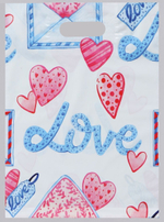 Полиэтиленовый пакет Love с усиленной ручкой - 31 х 40 см. (Цвет: белый)