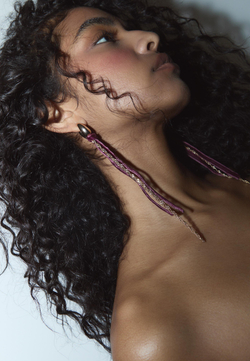 STRADIVARIUS Контрастные бархатные серьги-подвески, золотой