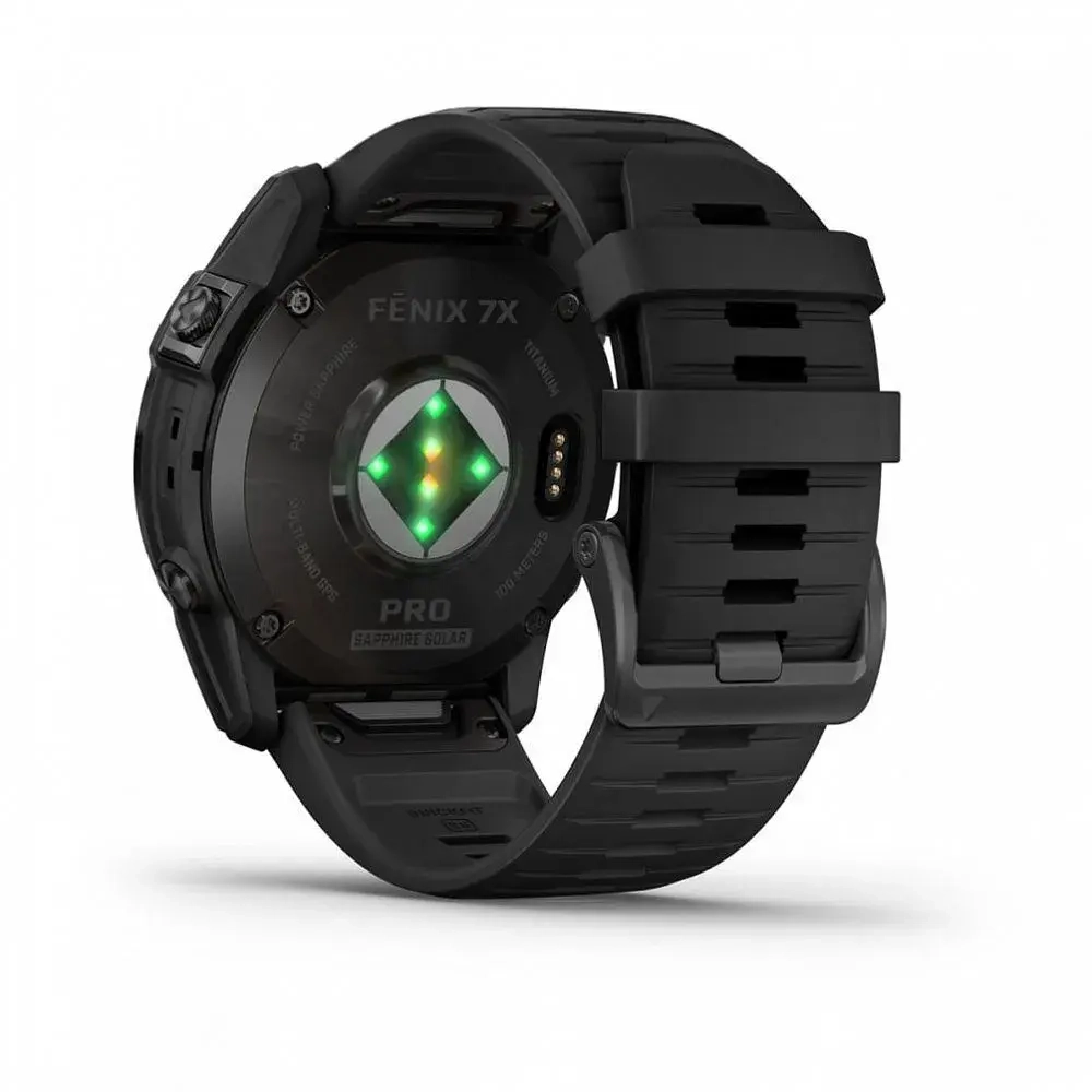 Смарт-часы Garmin Fenix 7X Pro Sapphire Solar Edition титановый угольно-серый корпус с DLC-покрытием и черным ремешком, 010-02778-10