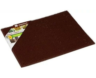 Коврик придверный Травка 45х60см высота ворса 1см темно-коричневый полиэтилен 24101 Vortex