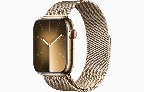 Умные часы Apple Watch Series 9 (GPS+Cellular), 45 мм, Gold Stainless Steel Case/Gold Milanese Loop