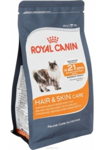 Royal Canin 400г Hair&Skin Care Сухой корм для кошек для поддержания здоровья кожи и шерсти
