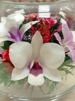 натуральные цветы в стекле, вакуум