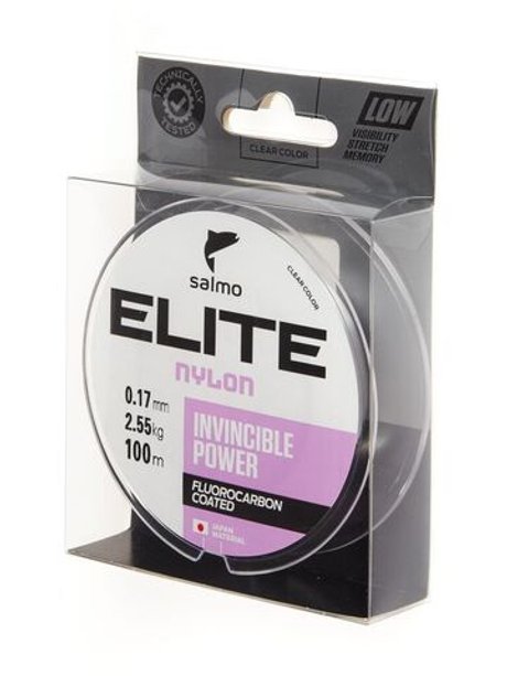 Леска монофильная SALMO Elite Fluoro Coated Nylon, 100 м, 0,17 мм, прозрачная