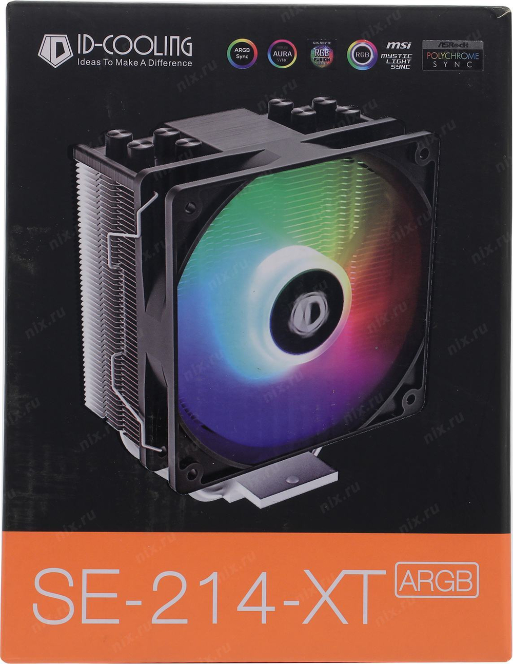 Кулер для процессора ID-Cooling SE Series SE-214-XT-ARGB (4пин,1700/1200/1155/AM4,Al+тепл.трубки)