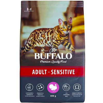 Mr.Buffalo корм для кошек с чувствительным пищеварением с индейкой (Adult Sensitive)