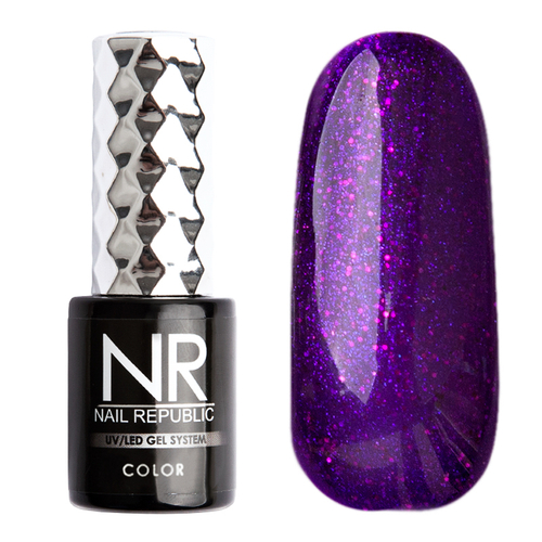 Nail Republic Гель-лак 456 Мерцающий сливовый, 10 мл