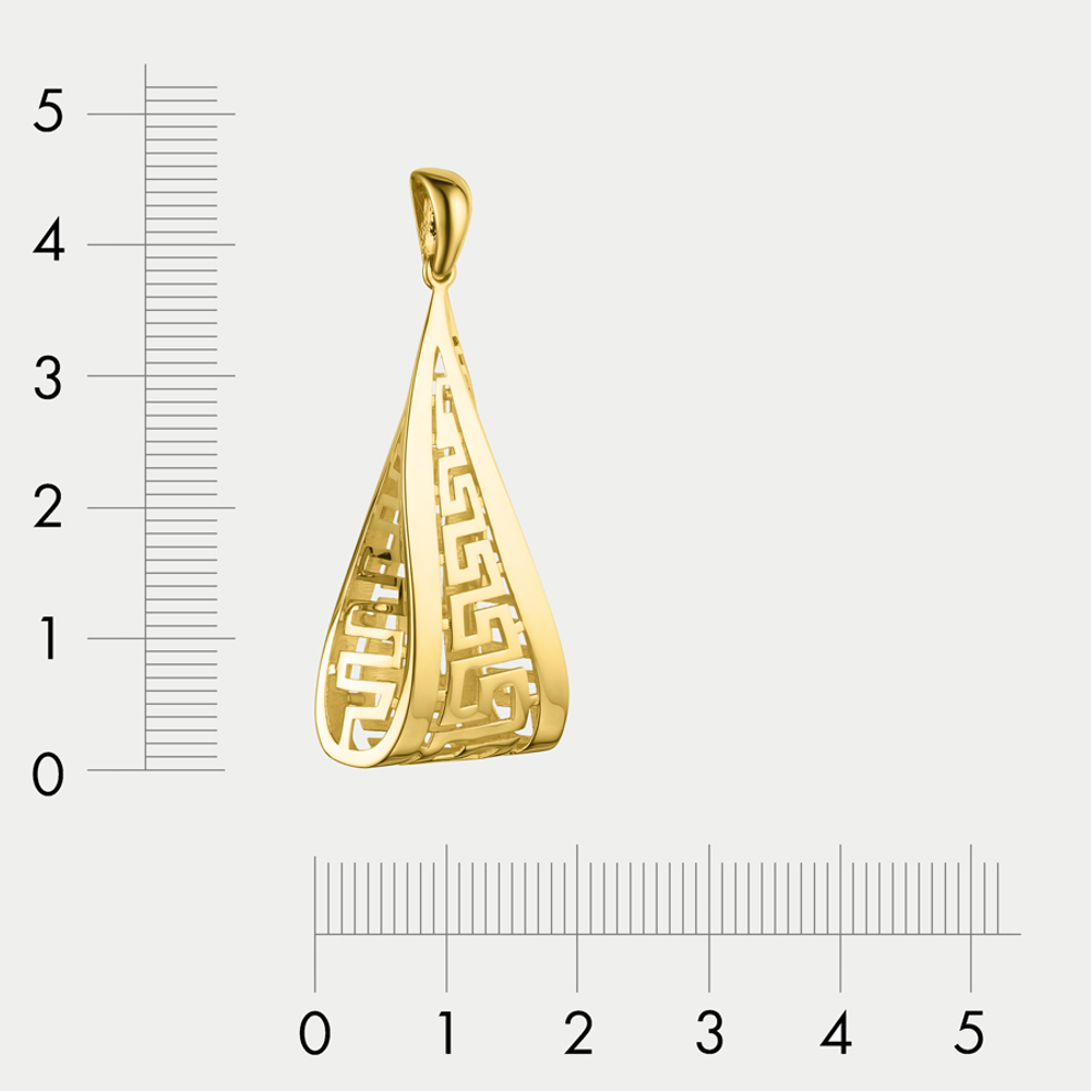 Подвеска из желтого золота 585 пробы без вставки для женщин (арт. 30-20000-1498)