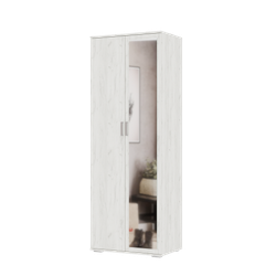 НЕЛЬСОН-4 Шкаф 2-х дверный со штангой Дуб крафт белый / Дуб крафт белый