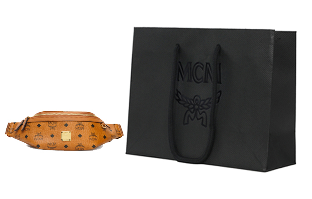 MCM Slim Fursten Belt Bag Small Visetos Cognac