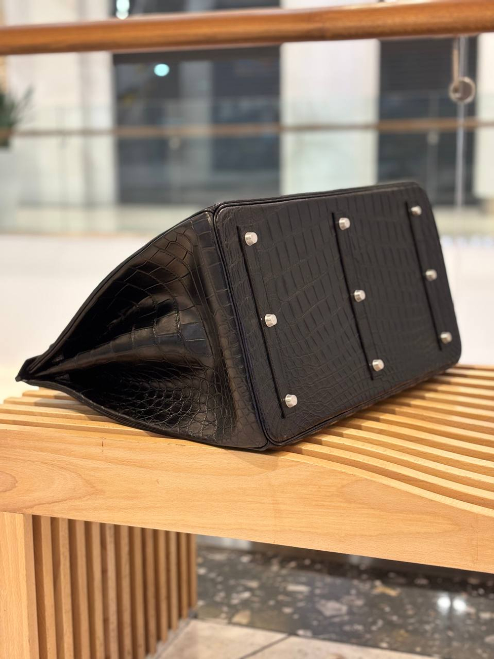 Сумка- портфель из кожи крокодила Hermes