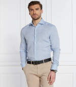 Льняная рубашка H-HANK BOSS BLACK - голубой(50512876)