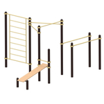 Спортивный комплекс №83, шведская стенка, брусья, турник, скамья, 4850*3550*2700 мм., D=89 мм.