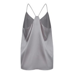 Топ шелковый на подкладке Mollen серебристо-серый
