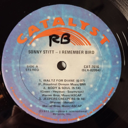 Винтажная виниловая пластинка LP Sonny Stitt I Remember Bird (USA 1977) Waltz For Diane