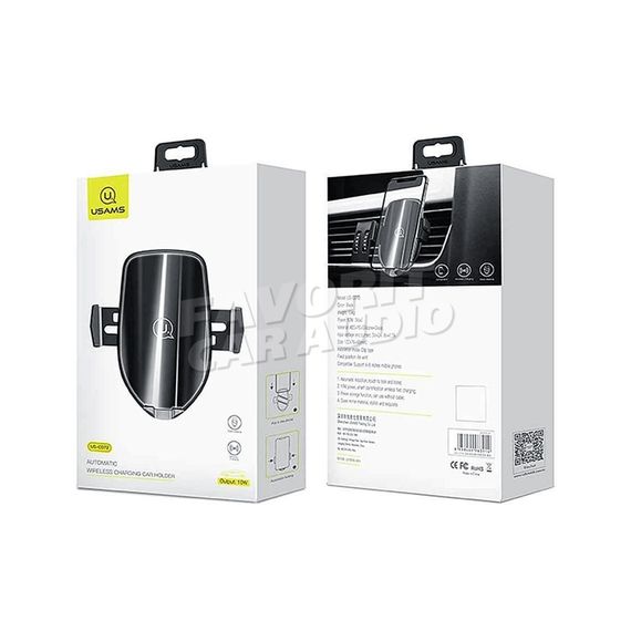 Держатель Usams US-CD72 воздуховод бесп. QI зарядка Уценка