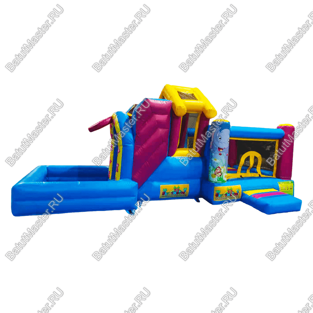 Детский надувной батут "Цирковой слоник"