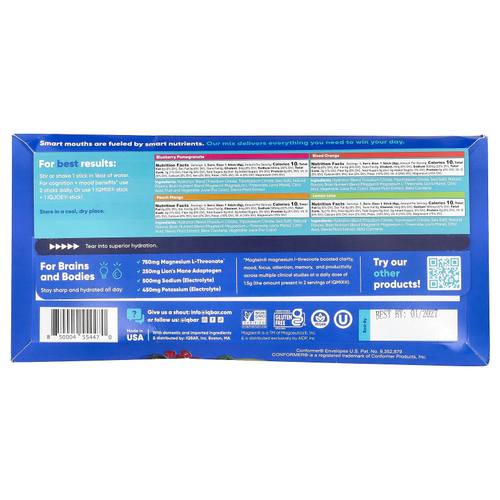 IQBAR, IQMIX®, смесь для увлажнения, чистоты и настроения, набор разных вкусов, 20 стиков по 8 г (0,28 унции)