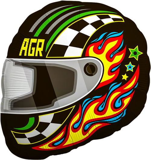 Шар фигура фольга 61 см Шлем Гонщика