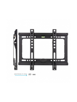 Kromax IDEAL-5 new black,  Кр. стал. наст. для TV 15"-47", max 35 кг, 0 ст св., от ст. 20 мм, max VESA 200x200 мм.