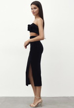 Юбка бархат с разрезом