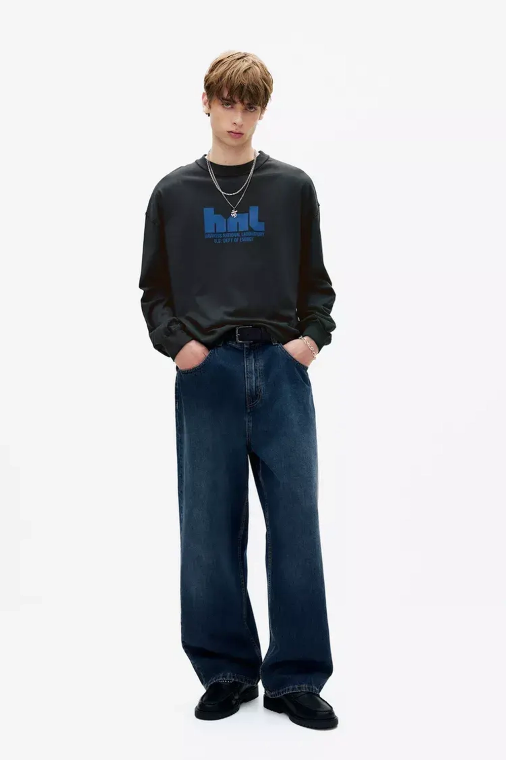 PULL&BEAR Футболка HNL "Stranger Things", темно-серый