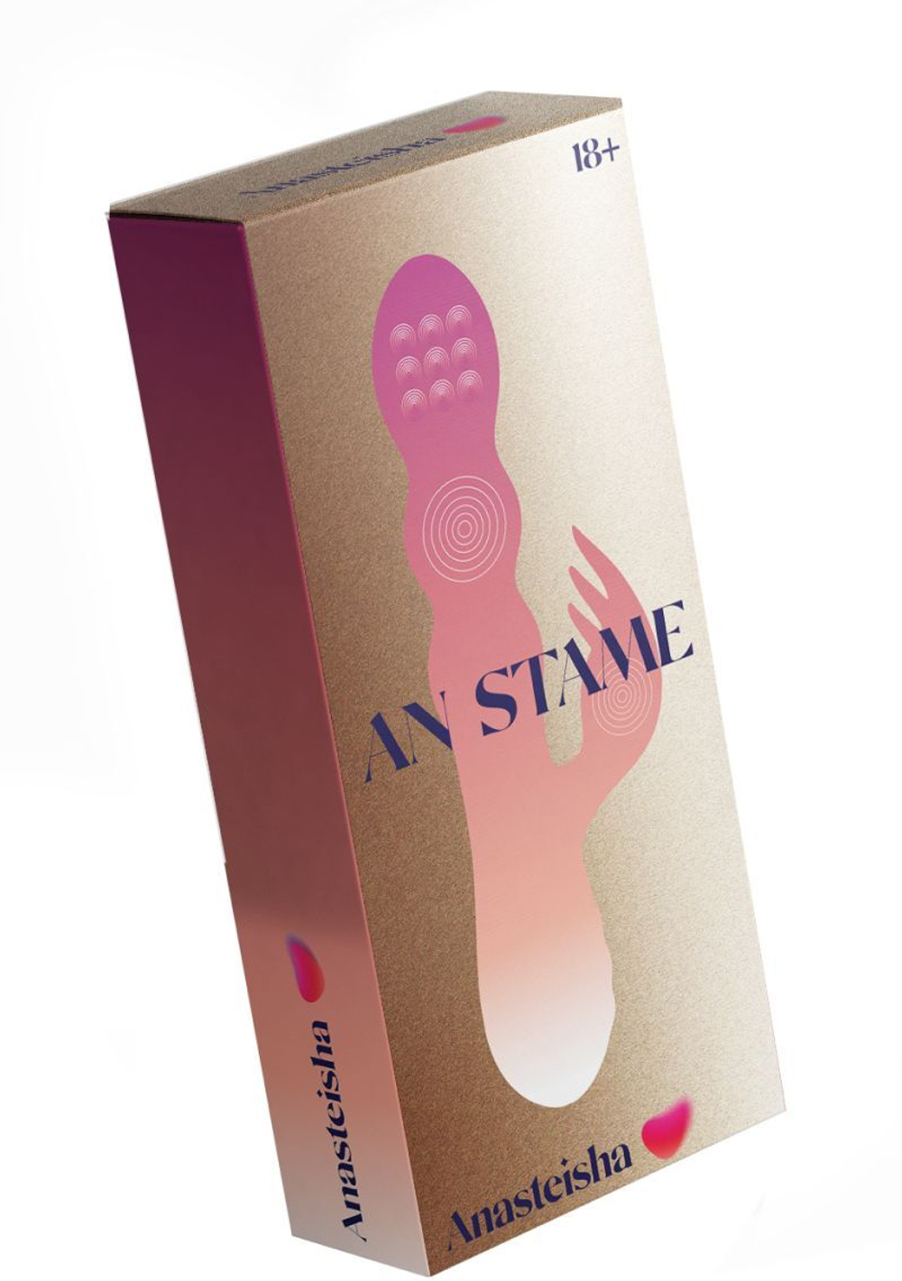 Сливовый вибратор-кролик AN Stamen с массажем бусинами - 22 см. (Цвет: красный)