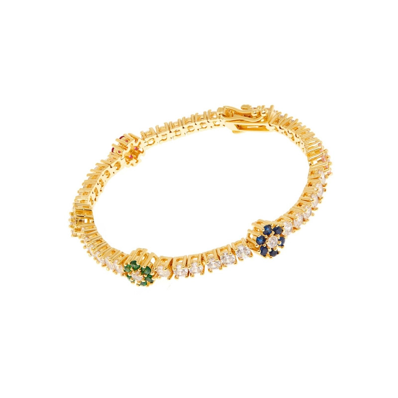 Colorful Flower Tennis Bracelet