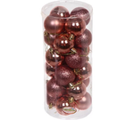 Новогодние шары 5 см (набор 24 шт) "Микс фактур", розовое золото (Серпантин)