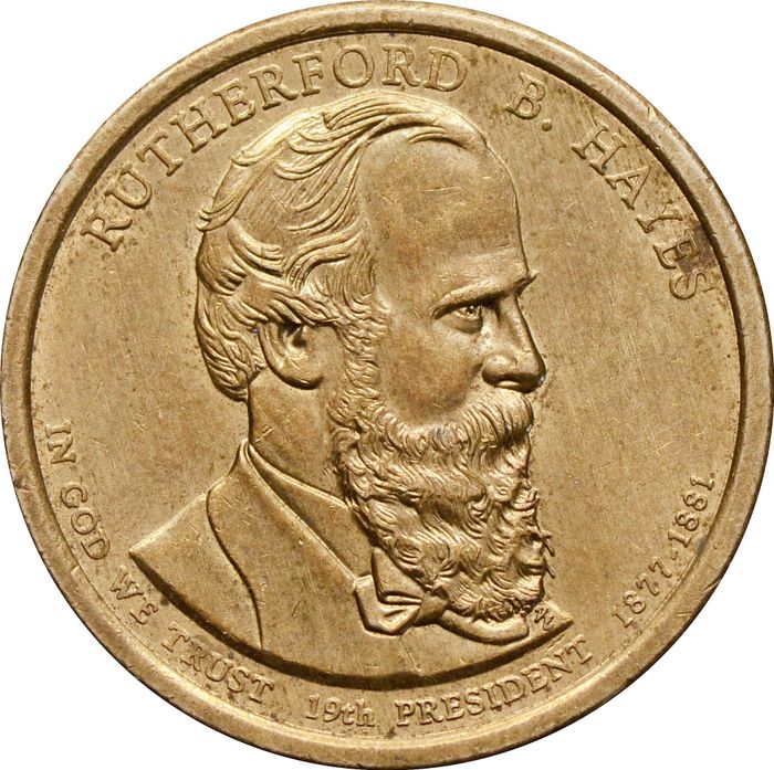 1 доллар (dollar) 2011 P США «Президент США - Ратерфорд Хейз (1877-1881)»