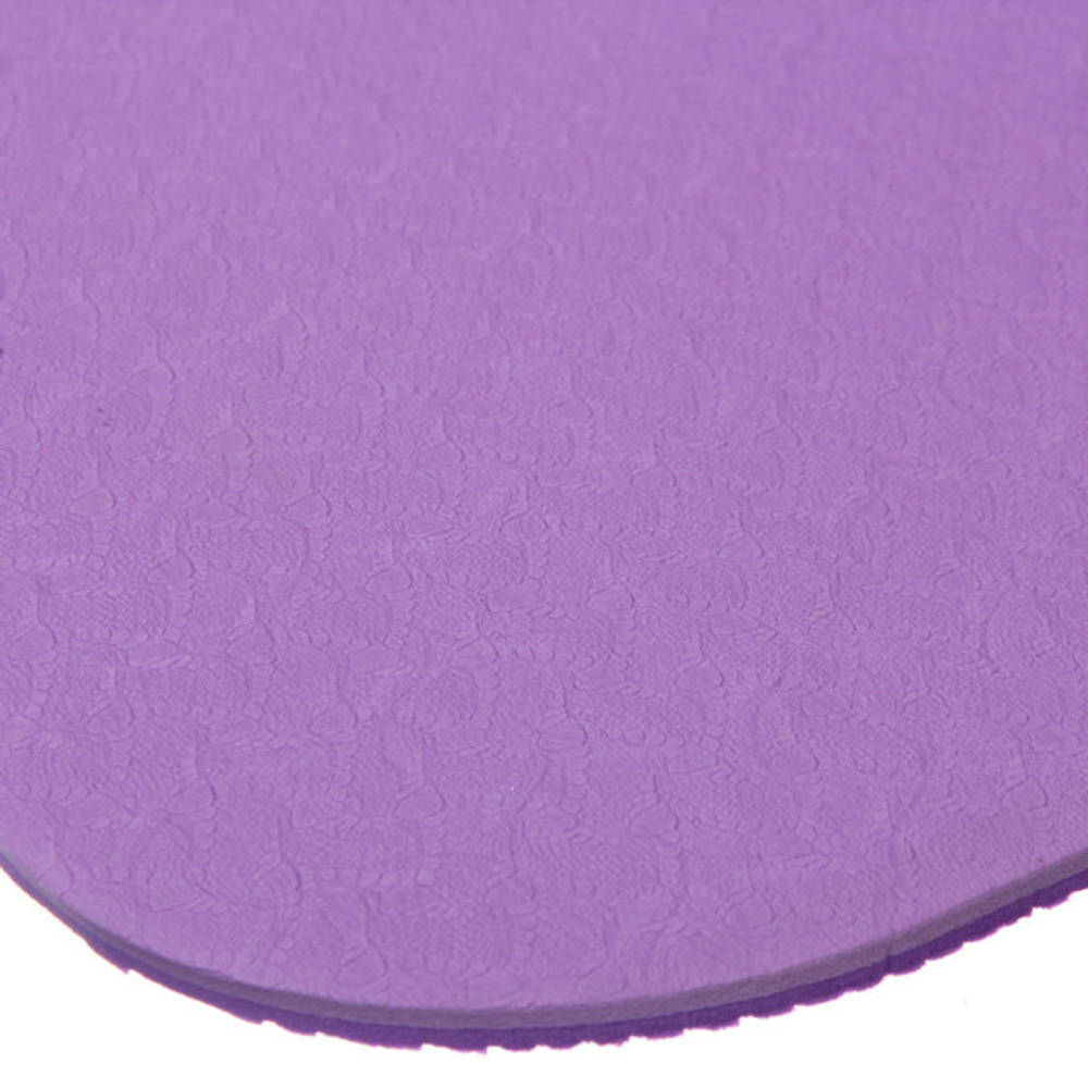 Коврик для йоги 6 мм 183х80 см «Энергия» 2х сторонний TPE, сиреневый/фиолетовый