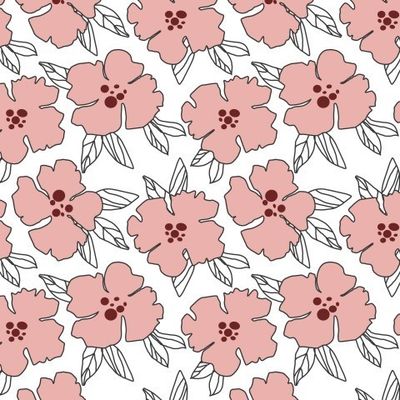 Цветочное лето - нежные розовые цветы на белом фоне